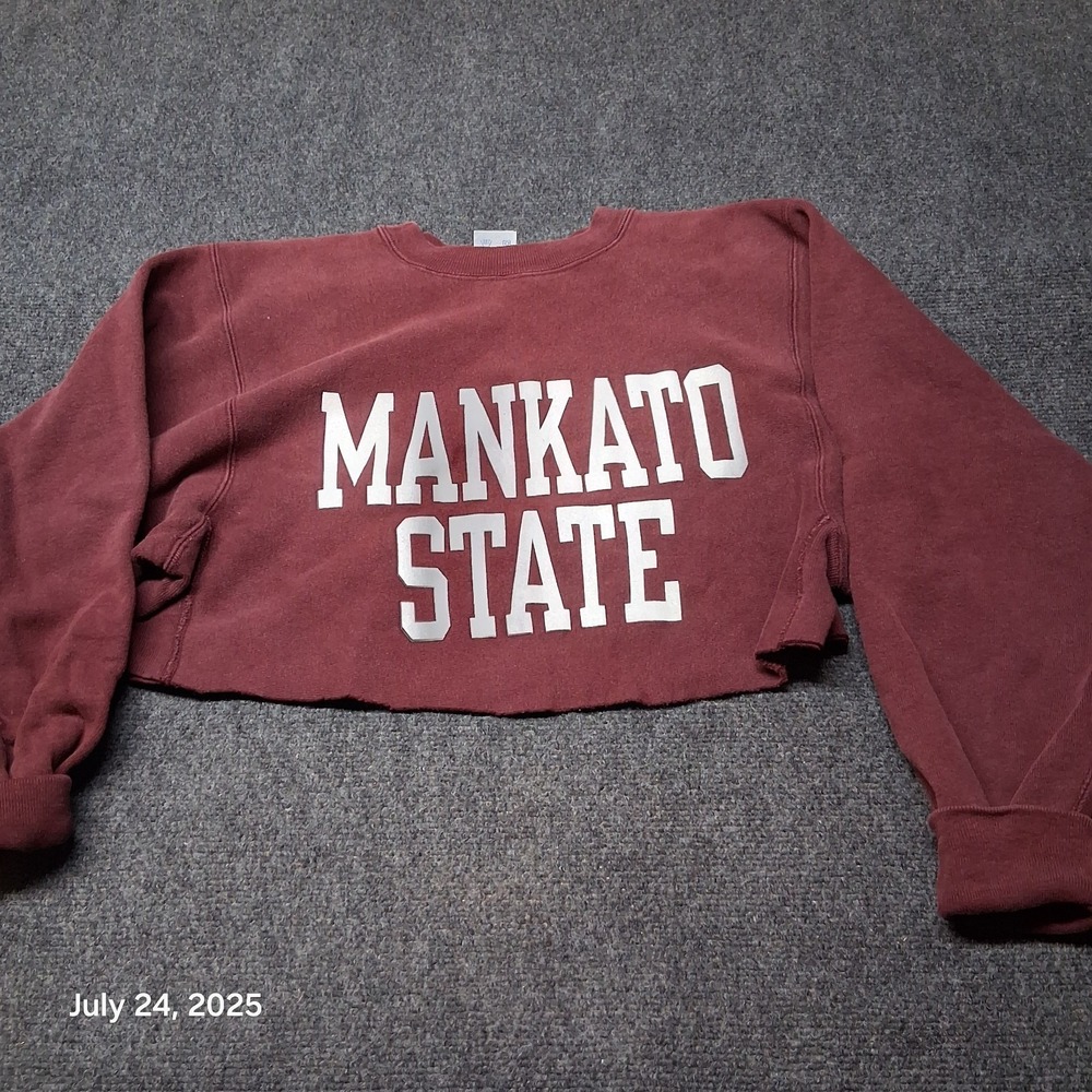 Vintage Champion Reverse Weave Cropped Mankato‎ State Sweatshirt Size Large